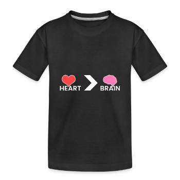 Cœur > cerveau - T-shirt bio Premium Enfant - noir - Devant
