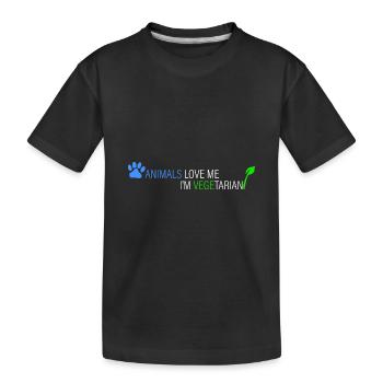 Tiere lieben mich - ich bin Vegetarier - Kinder Premium Bio T-Shirt - Schwarz - Vorne
