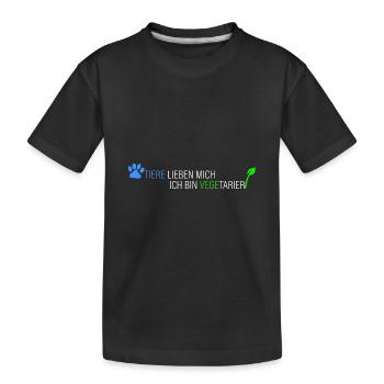 Tiere lieben mich-bin Vegetarier - Kinder Premium Bio T-Shirt - Schwarz - Vorne