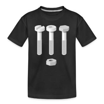 Schrauben - Kinder Premium Bio T-Shirt - Schwarz - Vorne