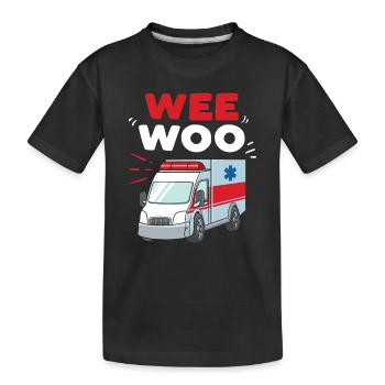 Wee Woo Ambulance Sanitäter Emergency Medic Geschenk - Kinder Premium Bio T-Shirt - Schwarz - Vorne