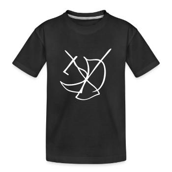 Zentrum Segelboot Zeichnung Skizze Logo - Kinder Premium Bio T-Shirt - Schwarz - Vorne