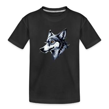 Grey Wolf - Kids' Premium Organic T-Shirt - black - Front