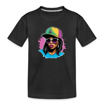Urbanes Vibe Girl - Kinder Premium Bio T-Shirt - Schwarz - Vorne