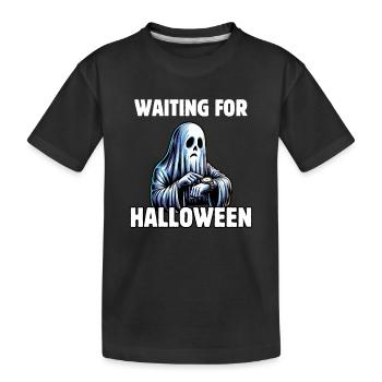 En attendant Halloween - T-shirt bio Premium Enfant - noir - Devant