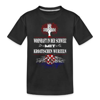 Schweiz-Kroatien - Kinder Premium Bio T-Shirt - Schwarz - Vorne