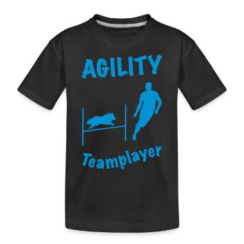 Agility Hürde Sheltie - Kinder Premium Bio T-Shirt - Schwarz - Vorne