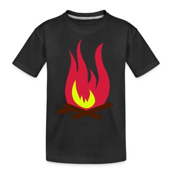 Feuer - Kinder Premium Bio T-Shirt - Schwarz - Vorne