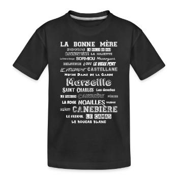 MARSEILLE QUARTIERS-Blanc - T-shirt bio Premium Enfant - noir - Devant