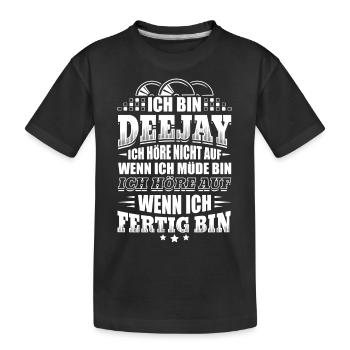DJ Deejay Djing Shirt T-Shirt Nicht Müde - Kinder Premium Bio T-Shirt - Schwarz - Vorne