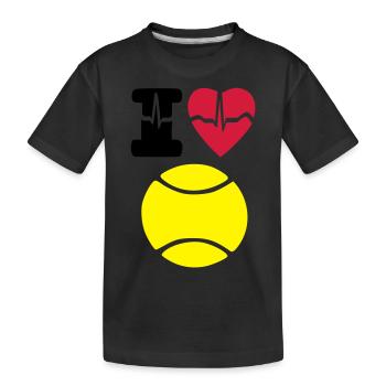 Ich Liebe Tennis - Kinder Premium Bio T-Shirt - Schwarz - Vorne