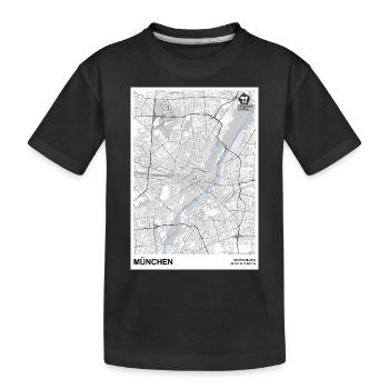 Munich Plan de la ville basique noir et blanc - T-shirt bio Premium Enfant - noir - Devant