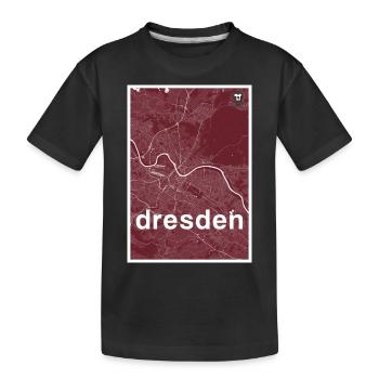 Dresden Hipster Stadt Karte rot - Kinder Premium Bio T-Shirt - Schwarz - Vorne