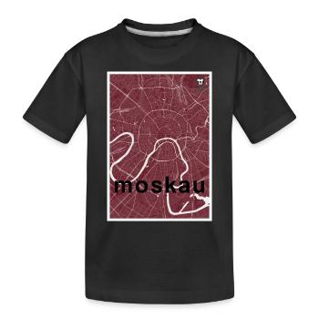 Moskau Hipster Stadt Karte rot - Kinder Premium Bio T-Shirt - Schwarz - Vorne