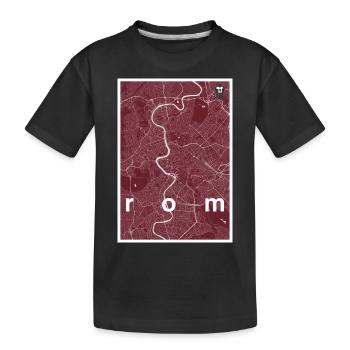 Rom Hipster Stadt Karte rot - Kinder Premium Bio T-Shirt - Schwarz - Vorne