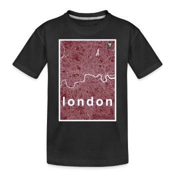 London Hipster Stadt Karte rot - Kinder Premium Bio T-Shirt - Schwarz - Vorne
