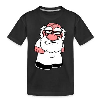 zwerg klein gesicht kopf boese veraergert wue - Kinder Premium Bio T-Shirt - Schwarz - Vorne