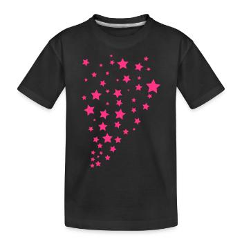 Plusieurs étoiles douche ciel de nuit rose - T-shirt bio Premium Enfant - noir - Devant