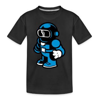 Cartoon Spaceman Astronaut - Kids' Premium Organic T-Shirt - black - Front