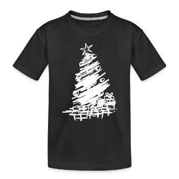 Wise Christmas tree with presents and Christmas - Kids' Premium Organic T-Shirt - black - Front