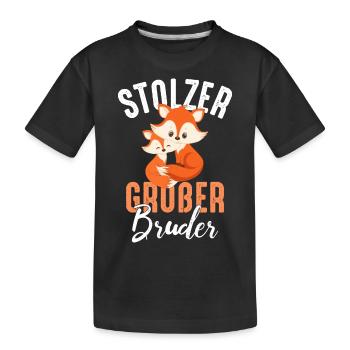Stolzer großer Bruder Geschwister Füchse Baby Kind - Kinder Premium Bio T-Shirt - Schwarz - Vorne