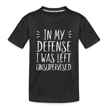 Funny Defense Quotes - Kids' Premium Organic T-Shirt - black - Front