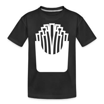 Pommes fast food symbol - Kinder Premium Bio T-Shirt - Schwarz - Vorne