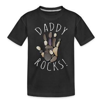 Daddy Rocks! - Kids' Premium Organic T-Shirt - black - Front