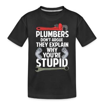 Plombier Installateur Artisan Disant Cadeau - T-shirt bio Premium Enfant - noir - Devant