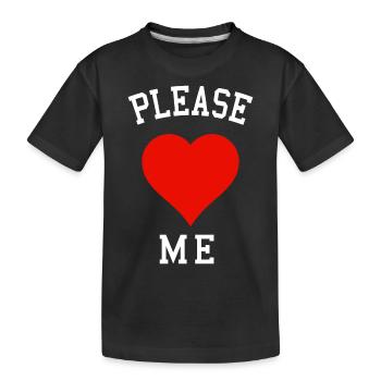 Bitte liebe mich - Kinder Premium Bio T-Shirt - Schwarz - Vorne