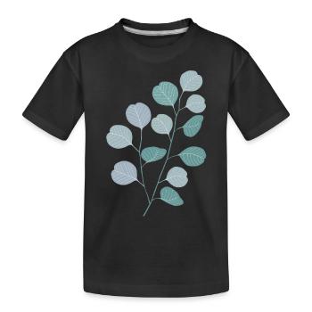 Eukalyptus Pflanze Natur Design Eucalyptus Style - Kinder Premium Bio T-Shirt - Schwarz - Vorne