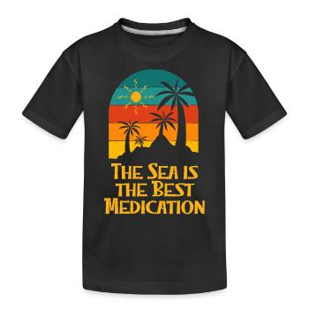 La mer est le meilleur médicament Beach Motivational - T-shirt bio Premium Enfant - noir - Devant