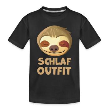 Schlafshirt Schlaf Faultier Schlafen Schlaf Shirt - Kinder Premium Bio T-Shirt - Schwarz - Vorne