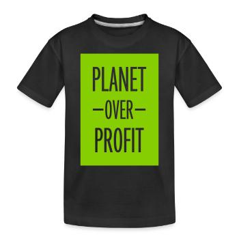 Planète sur le devis de profit - T-shirt bio Premium Enfant - noir - Devant