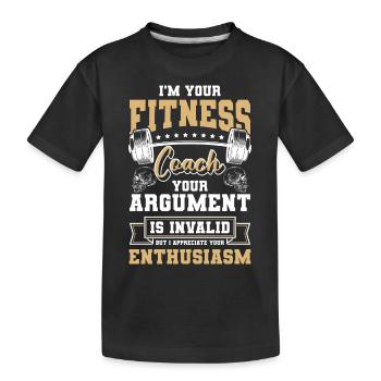 Fitnesstrainer Muskeln Bankdrücken Ausbildung - Kinder Premium Bio T-Shirt - Schwarz - Vorne