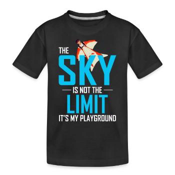 Wingsuit fliegen Base Jumping Fallschirmspringen Wingsuiting - Kinder Premium Bio T-Shirt - Schwarz - Vorne