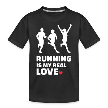 Ich Liebe Rennen - Kinder Premium Bio T-Shirt - Schwarz - Vorne