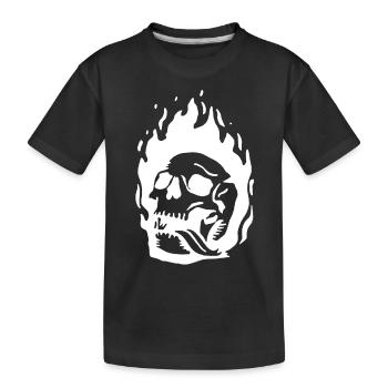 Burning Skull - Kids' Premium Organic T-Shirt - black - Front