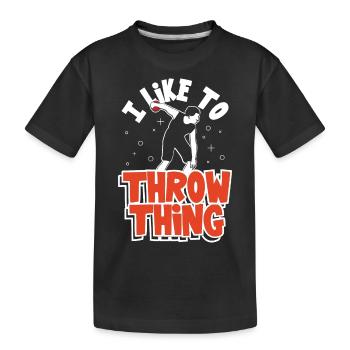Ich mag es, Dinge zu werfen Leichtathletik Werfen - Kinder Premium Bio T-Shirt - Schwarz - Vorne