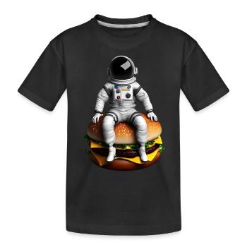 Astronaute spatial Cheeseburger - T-shirt bio Premium Enfant - noir - Devant