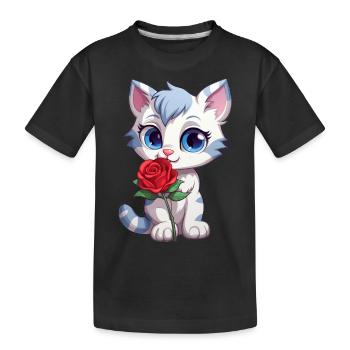 Cute Cat - Kids' Premium Organic T-Shirt - black - Front