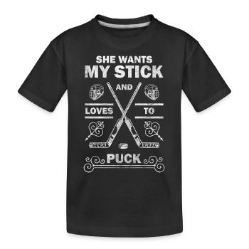 Ice Hockey Skates Trainer Winter Sports - Kids' Premium Organic T-Shirt - black - Front