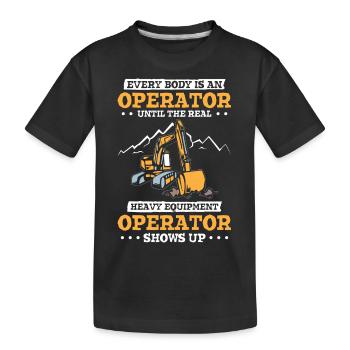 Operator Excavator Heavy Equipment - Kids' Premium Organic T-Shirt - black - Front