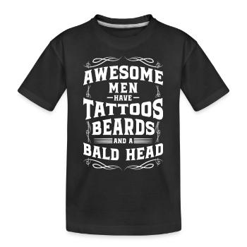 Tête chauve Chauve Hommes Cheveux - T-shirt bio Premium Enfant - noir - Devant