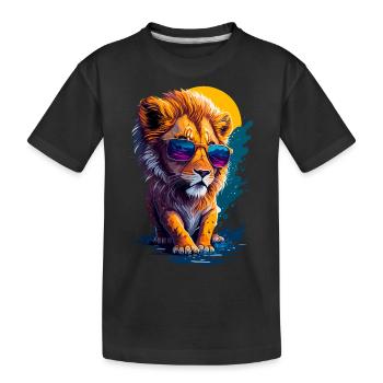 Niedlicher Babylöwe - Kinder Premium Bio T-Shirt - Schwarz - Vorne