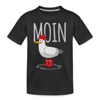 Moin Möwe - Kinder Premium Bio T-Shirt - Schwarz - Vorne