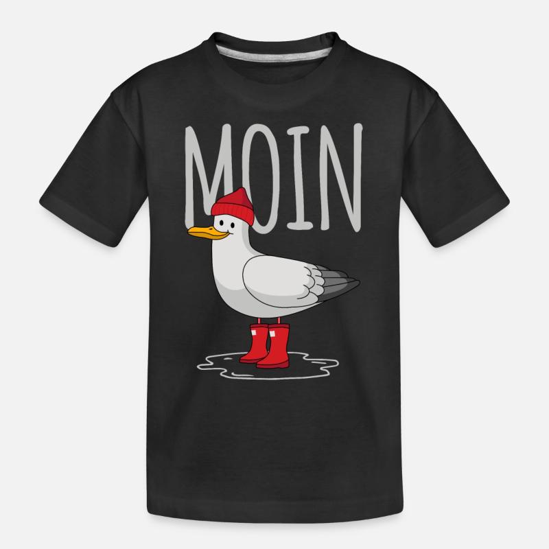 Moin Möwe - Kinder Premium Bio T-Shirt - Schwarz