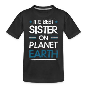 Beste Schwester Spruch - Kinder Premium Bio T-Shirt - Schwarz - Vorne
