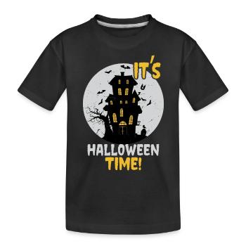 C’est l’heure d’Halloween: Maison hantée et château hanté - T-shirt bio Premium Enfant - noir - Devant