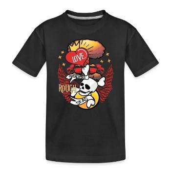 LOVE OVERCOMES ROUGH SEAS - Kids' Premium Organic T-Shirt - black - Front